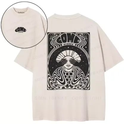 Crimson Veiled Visage Ritual Washed T-shirt