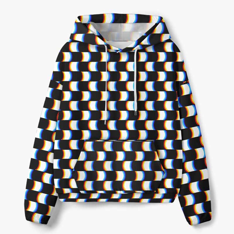 Soulisfree Optical Glitch All-Over Print Hoodie