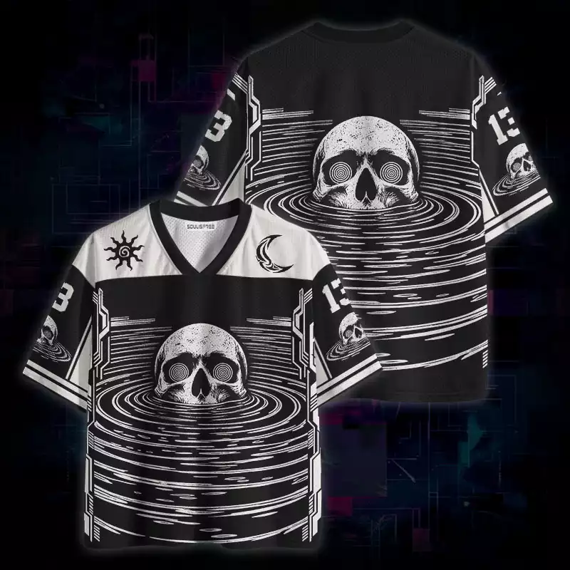Soulisfree Hypnotic Skull Ripple Mesh Jersey