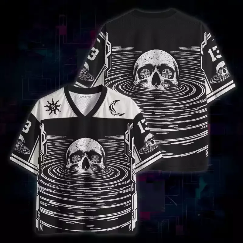 Soulisfree Hypnotic Skull Ripple Mesh Jersey
