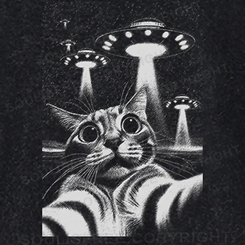 They Come For Cat Washed Cropped Sweatshirt