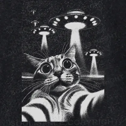 They Come For Cat Washed Cropped Sweatshirt