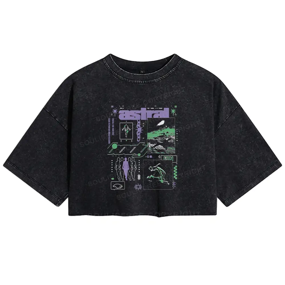 Be The Master Of Your Own Life Washed Crop T-shirt