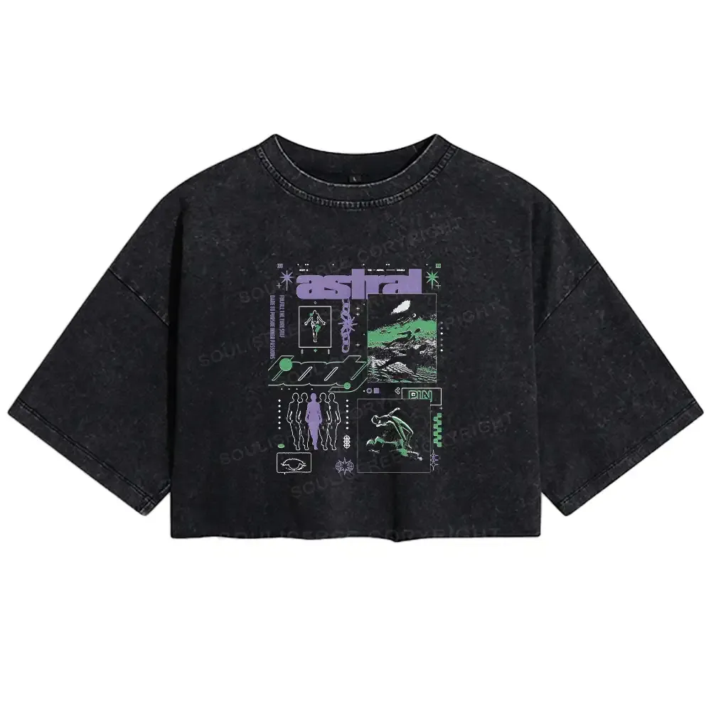 Designed Be The Master Of Your Own Life Washed Crop T-shirt