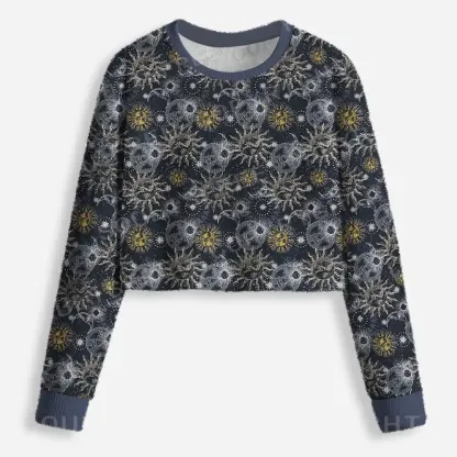 Celestial Awakening Cropped Ugly Christmas Sweater