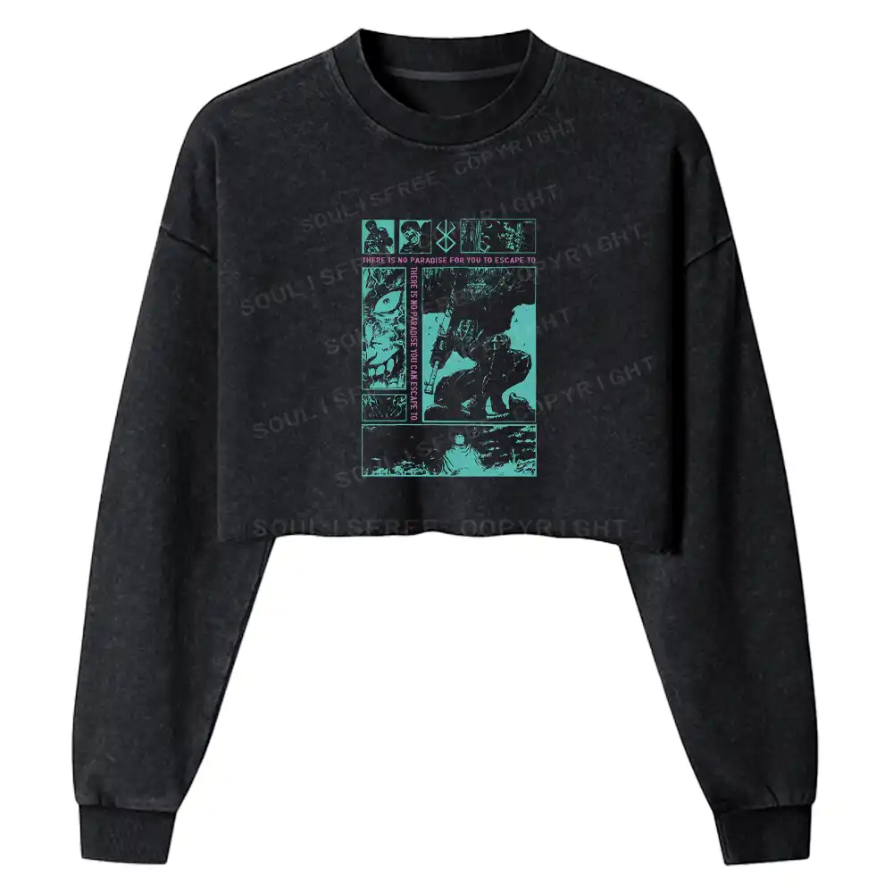 Inevitable Conflict Washed Cropped Sweatshirt