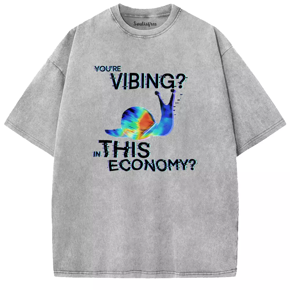 Soulisfree Chill Mode in a Chaotic Market Washed Tee