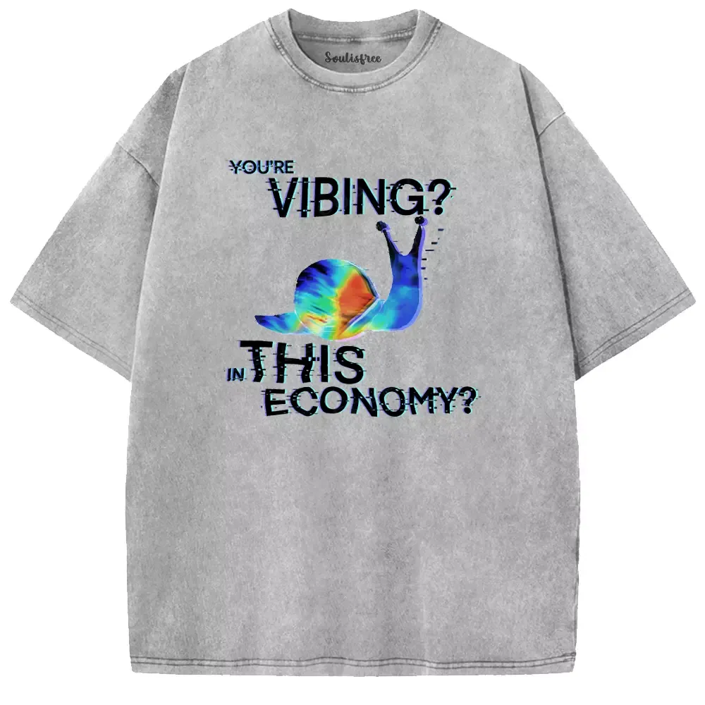 Soulisfree Chill Mode in a Chaotic Market Washed Tee
