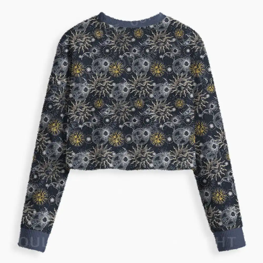 Celestial Awakening Cropped Ugly Christmas Sweater
