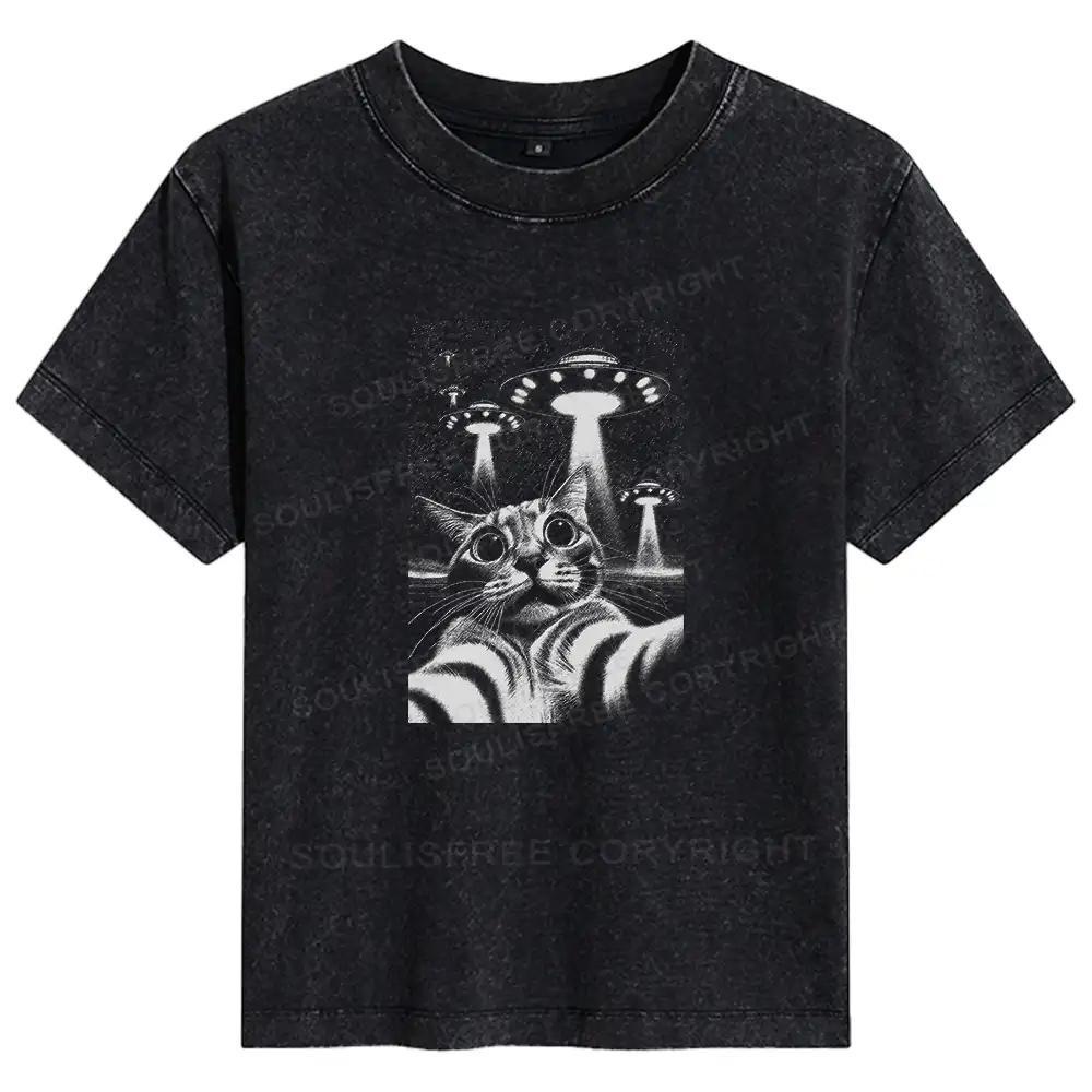 They Come For Cat Basic Washed T-shirt