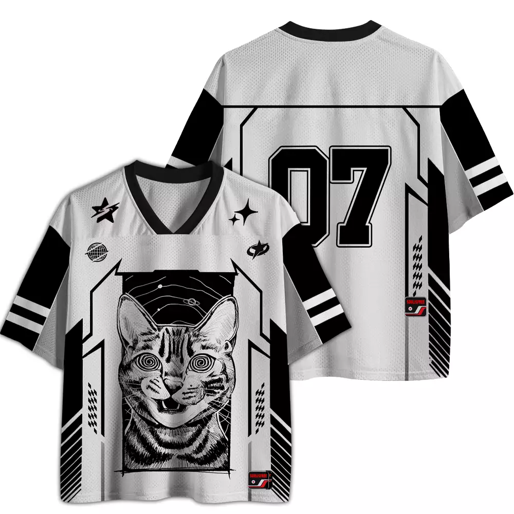 Personalized Hypnotic Cat Mesh Jersey