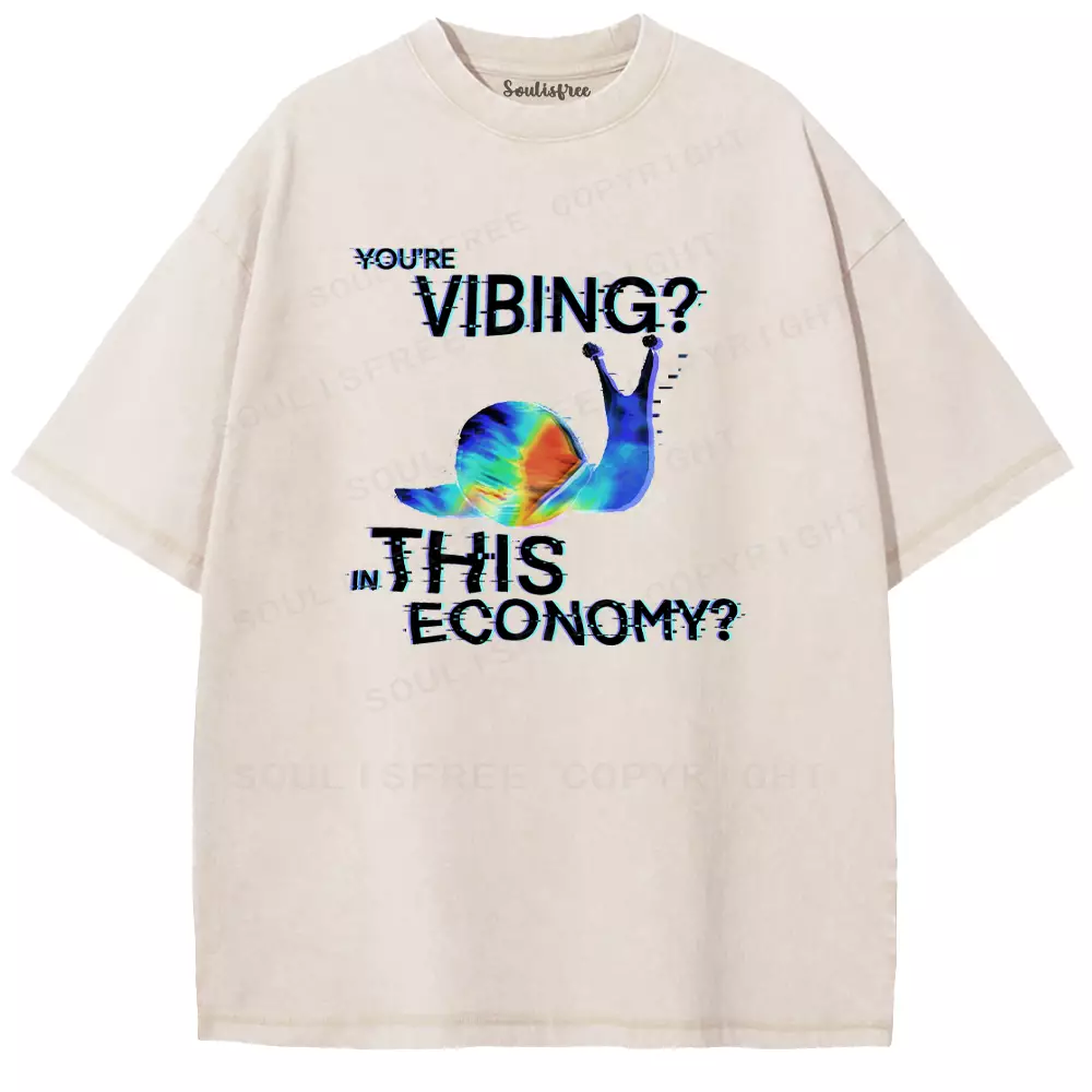 Soulisfree Chill Mode in a Chaotic Market Washed Tee