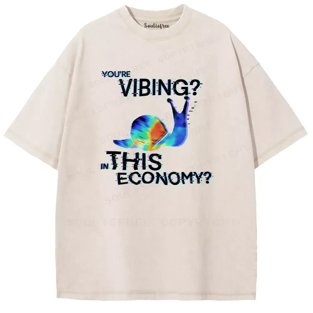 Soulisfree Chill Mode in a Chaotic Market Washed Tee