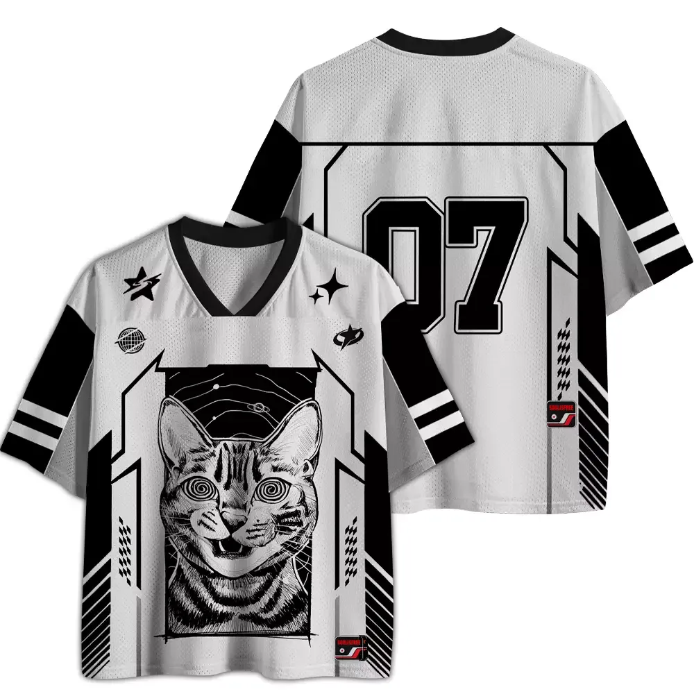 Personalized Hypnotic Cat Mesh Jersey