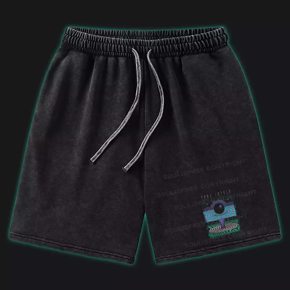 Deep In The Psychedelic World Washed Shorts
