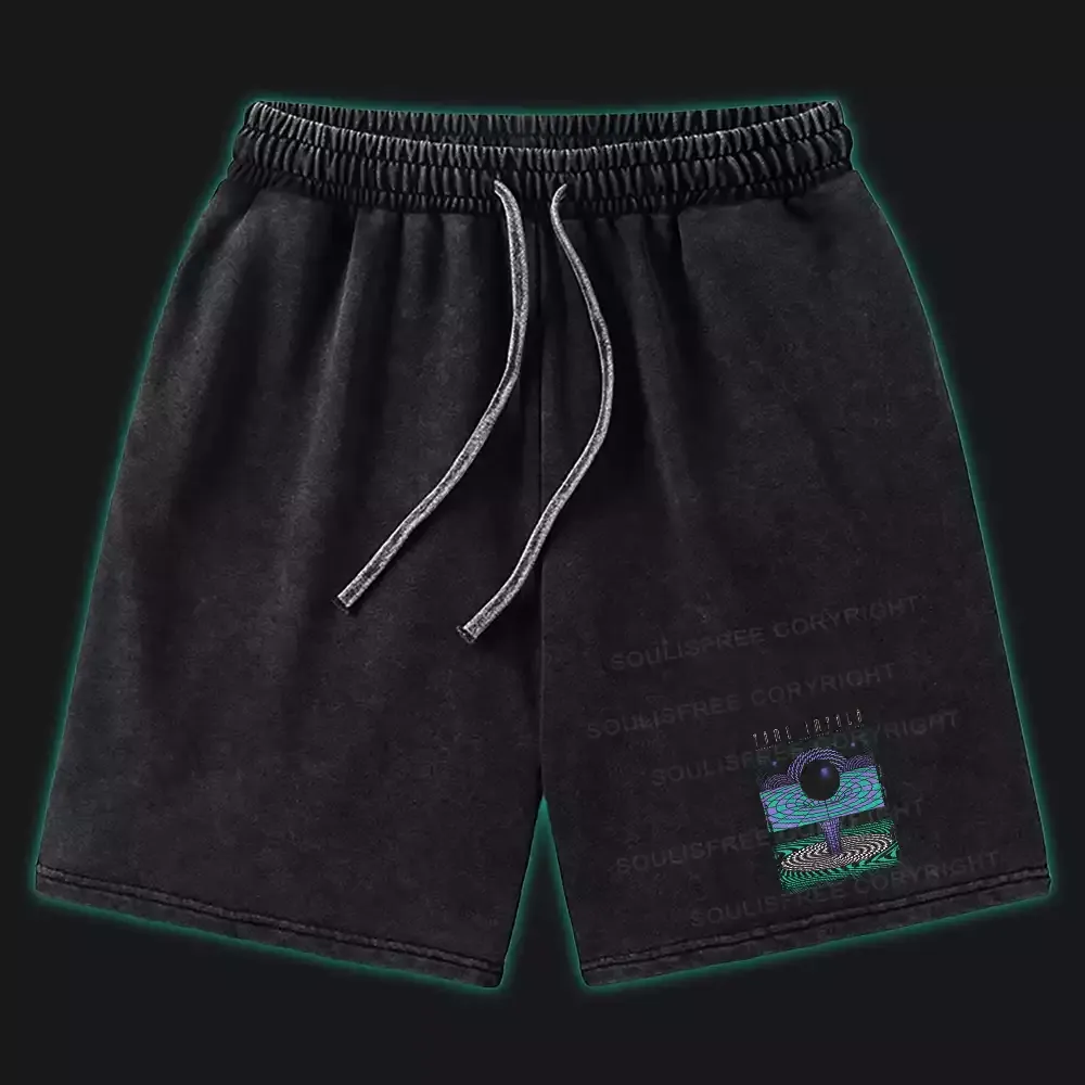 Designed Deep In The Psychedelic World Washed Shorts