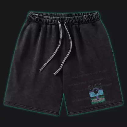 Deep In The Psychedelic World Washed Shorts
