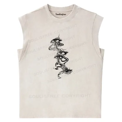 Psychedelic Eyes Washed Tank Tops