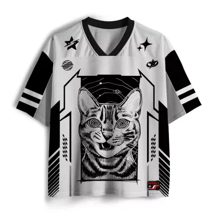 Personalized Hypnotic Cat Mesh Jersey
