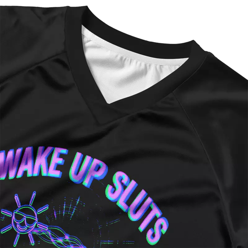 Soulisfree WAKE UP SLUTS IT'S TIME TO SIN Unfolding Cropped Jersey