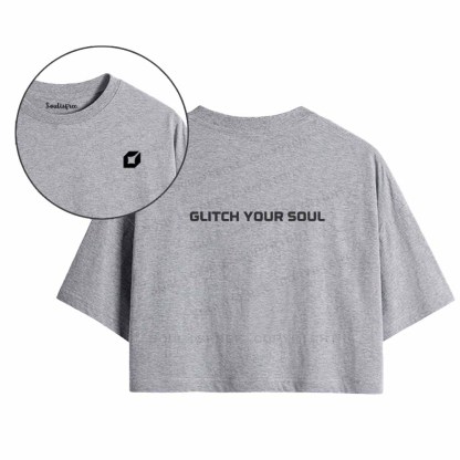Soulisfree  Glitch your soul  Crop Tee