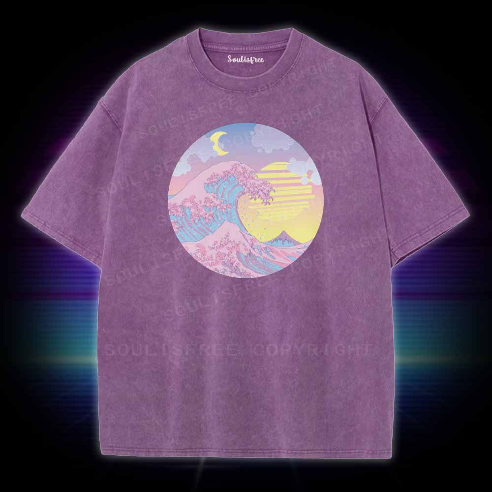 Soulisfree  The Great Wave Washed Tee
