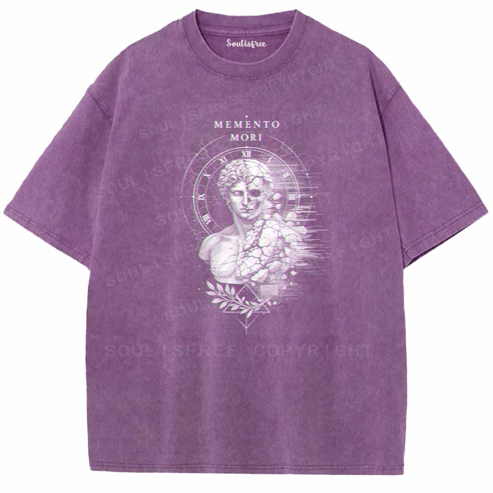 Soulisfree  Glitch Memento Mori Washed Tee