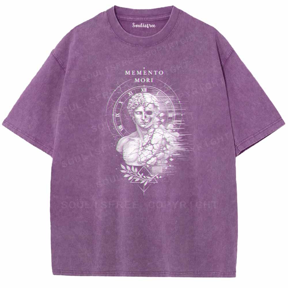 Soulisfree  Glitch Memento Mori Washed Tee