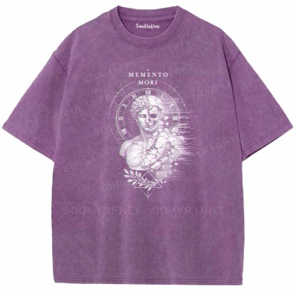 Soulisfree  Glitch Memento Mori Washed Tee