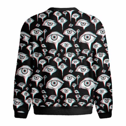 Soulisfree EYES EVERYWHERE  Fuzzy Crewneck Sweater
