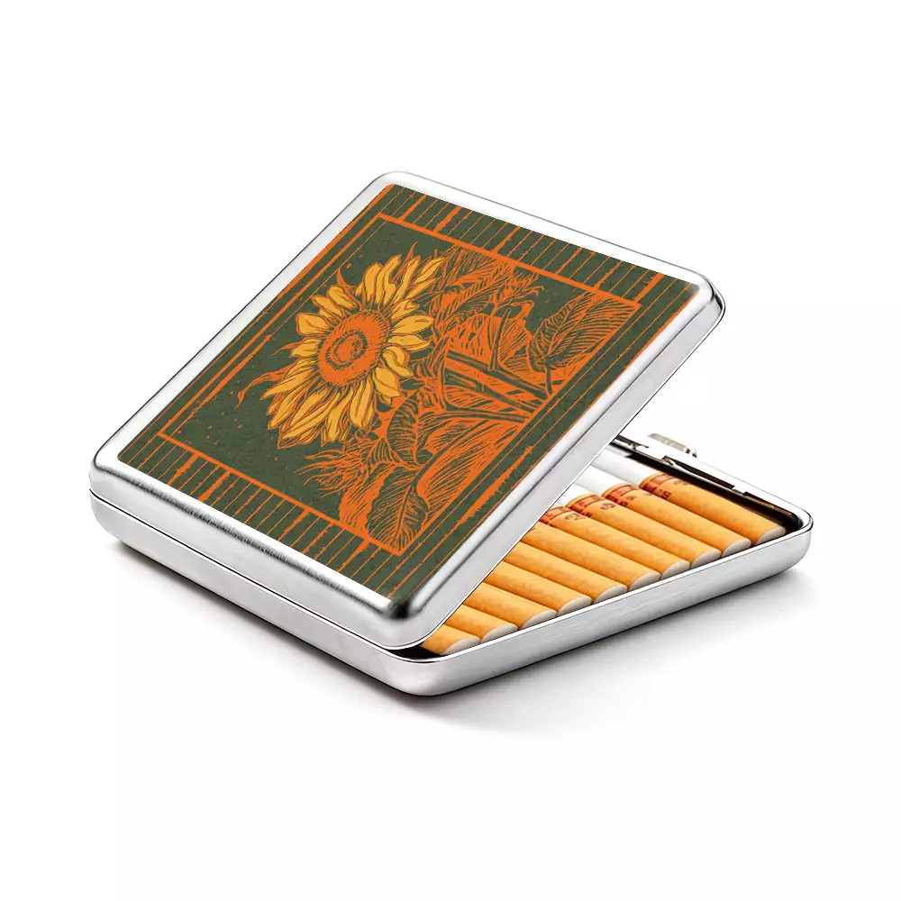 Soulisfree Vintage Woodcut Bloom Metal Pocket Case