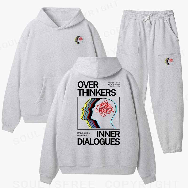 Soulisfree  Cognitive Flux Echo Neural Loop Aesthetic Cotton Fleece Hoodie Set