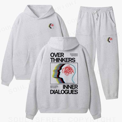 Soulisfree  Cognitive Flux Echo Neural Loop Aesthetic Cotton Fleece Hoodie Set