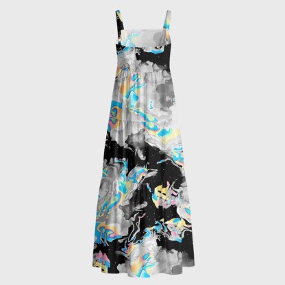 Soulisfree Cyber Iridescent Fluid Boho Maxi Dress