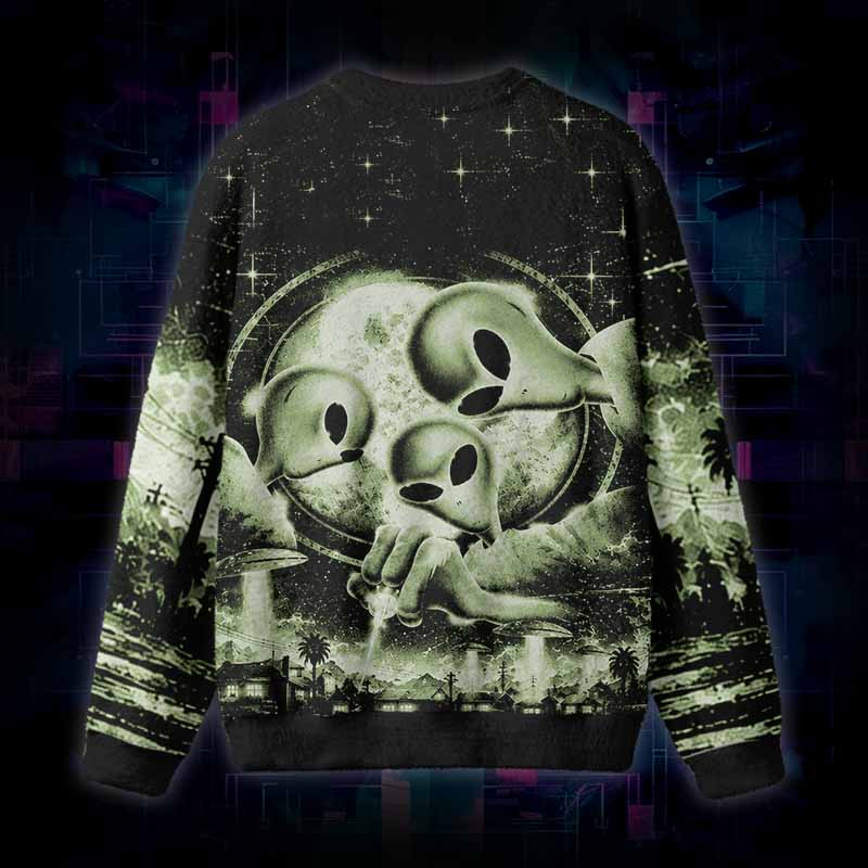 Soulisfree We Don’t Belong Here Fuzzy Crewneck Sweater