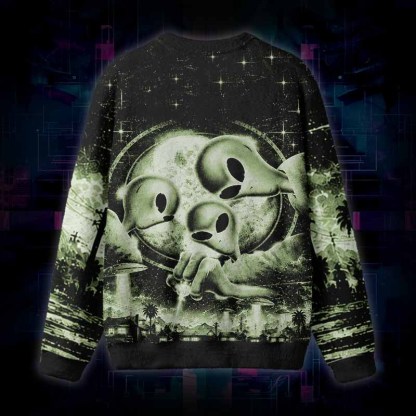 Soulisfree We Don’t Belong Here Fuzzy Crewneck Sweater
