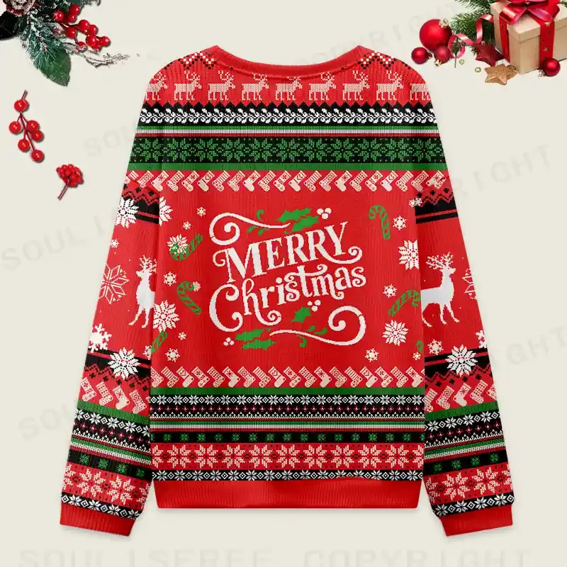 Psychedelic Eye Ugly Christmas Knit Sweatshirt