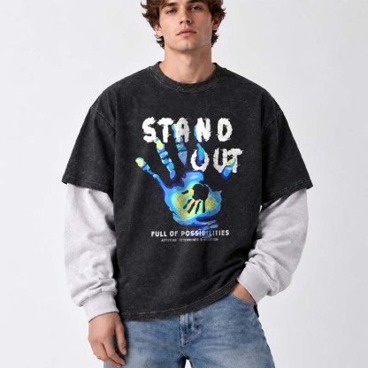 Soulisfree  STAND OUT FULL OF POSSIBIEITIES  Layered Long Sleeve Tee