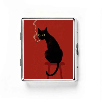 Soulisfree Unbothered Black Cat Metal Pocket Case