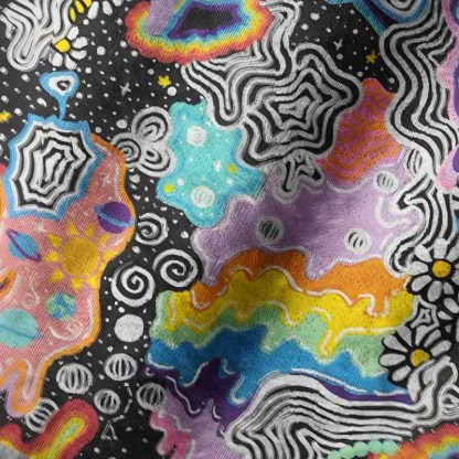 Soulisfree Psychedelic Vortex Collage Fuzzy Beanie