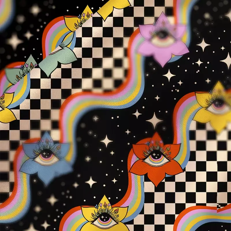 Soulisfree Vision Trip Satin Mini Dress