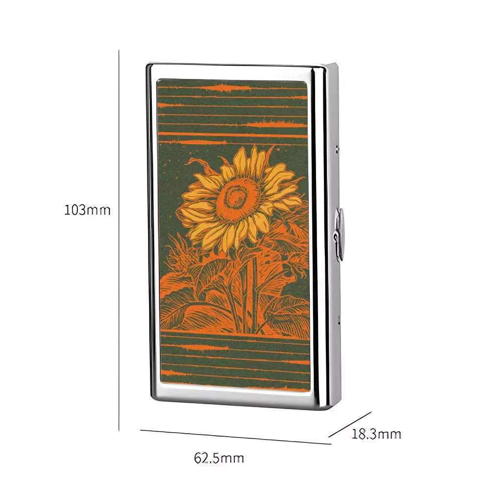 Soulisfree Vintage Woodcut Bloom Metal Pocket Case
