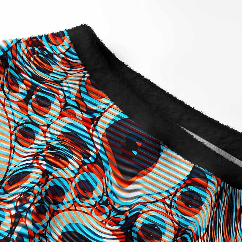 Soulisfree Trippy Optical Vortex Women's Fuzzy Crewneck Sweater