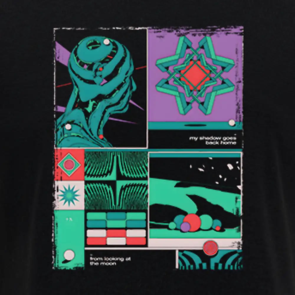 Shadows and Moonlight Block Raglan Long Sleeve Crop Top