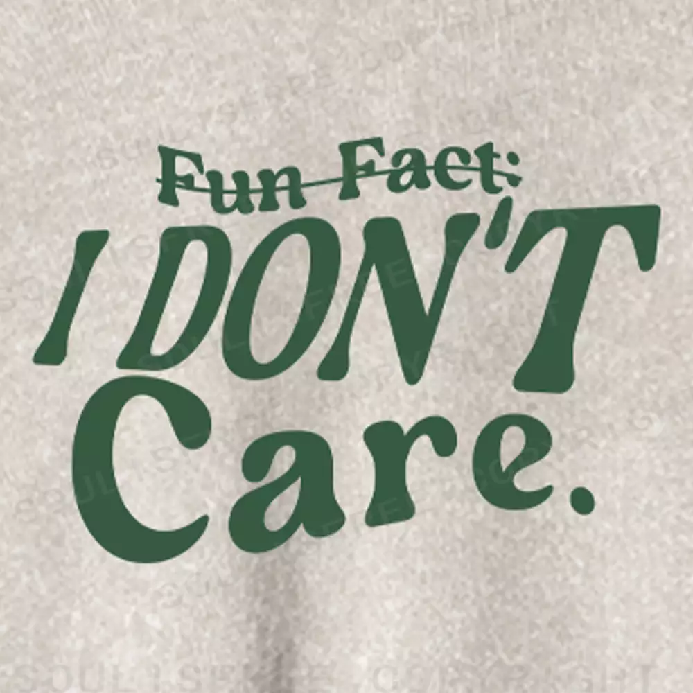FUN FACT: I don’t care Washed Cropped Sweatshirt