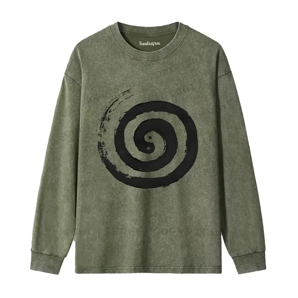 The Cycle Of Life Washed Long Sleeve Shirt