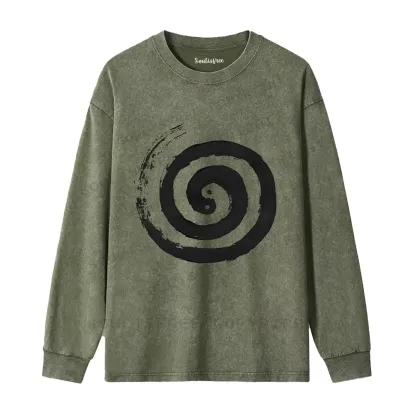 The Cycle Of Life Washed Long Sleeve Shirt