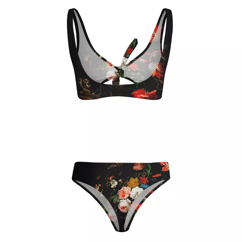 Soulisfree Dark Bouquet Glitch Bow Bikini