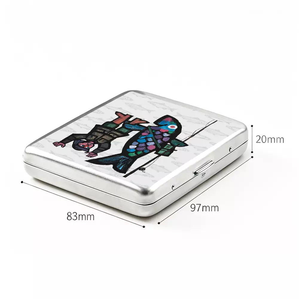 Soulisfree Fishing For Man's Fish Metal Pocket Case