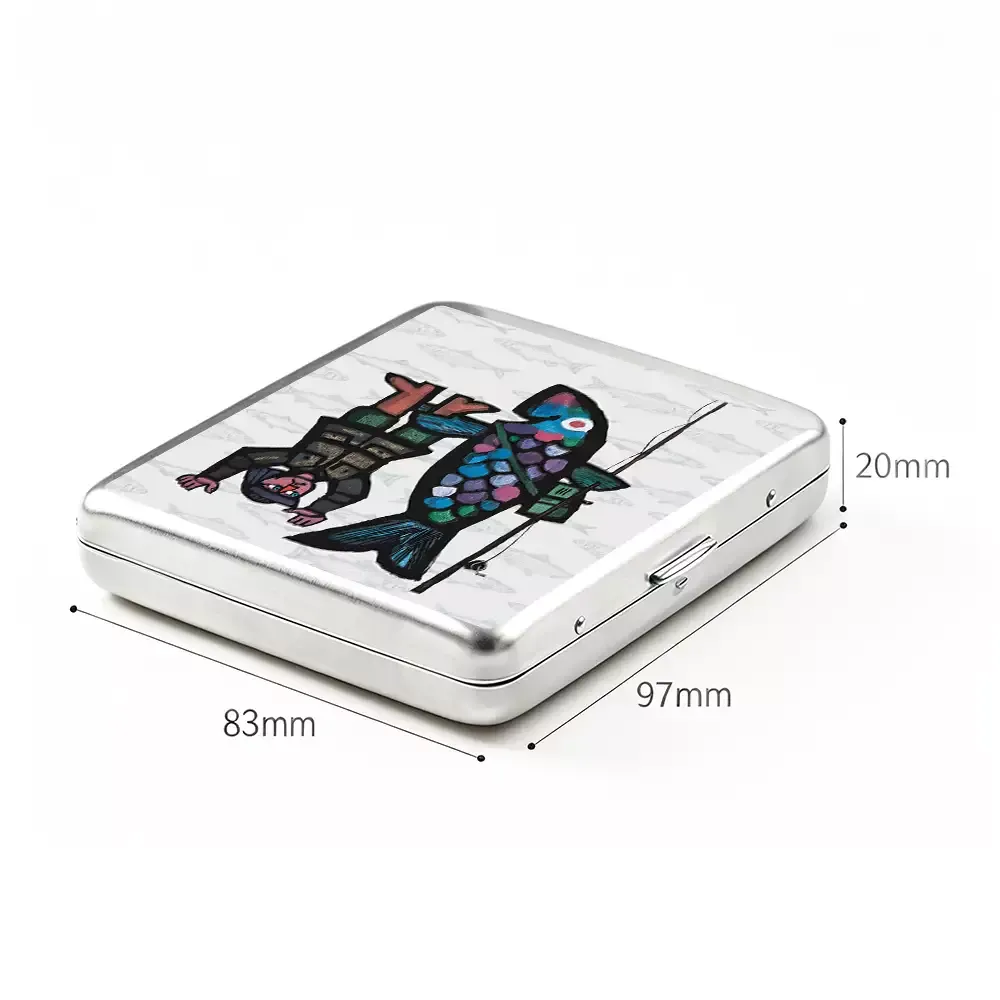 Soulisfree Fishing For Man's Fish Metal Pocket Case